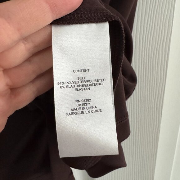 Tibi "Harlow" Short Sleeve Jersey Top in Brown, size Large - Picture 6 of 7